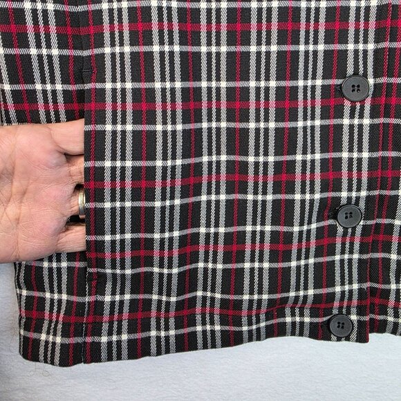 Rafael Sport Plaid Button Down Shirt Small Classic Fit Red Black Checkered New - Picture 4 of 12